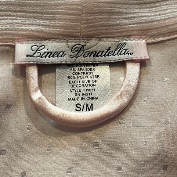 Linea Donatella Pink Lace Satin Robe Sz S/M Belted Tie Romance Angelcore  Bridal - Picture 7 of 10